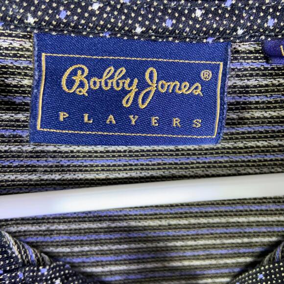 Vintage VTG Men’s Large BOBBY JONES PLAYERS Golf POLO SHIRT Navy Embroidered - Picture 3 of 9